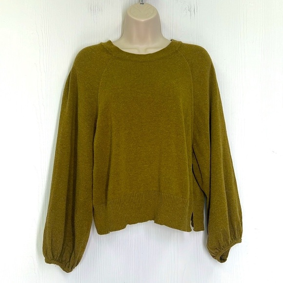 Zara - Olive Green Split Back Tie At Neck Long Sleeve Lightweight Sweater Small - Picture 2 of 11